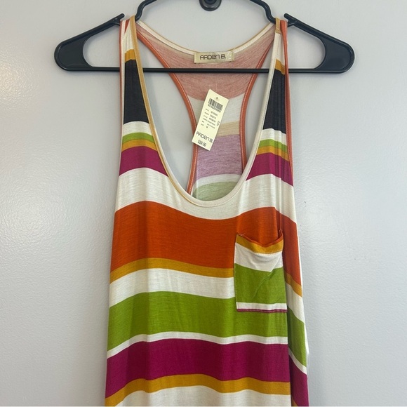 NWT Arden B Colorful Striped Sleeveless Maxi Dress Size Medium - Picture 2 of 6